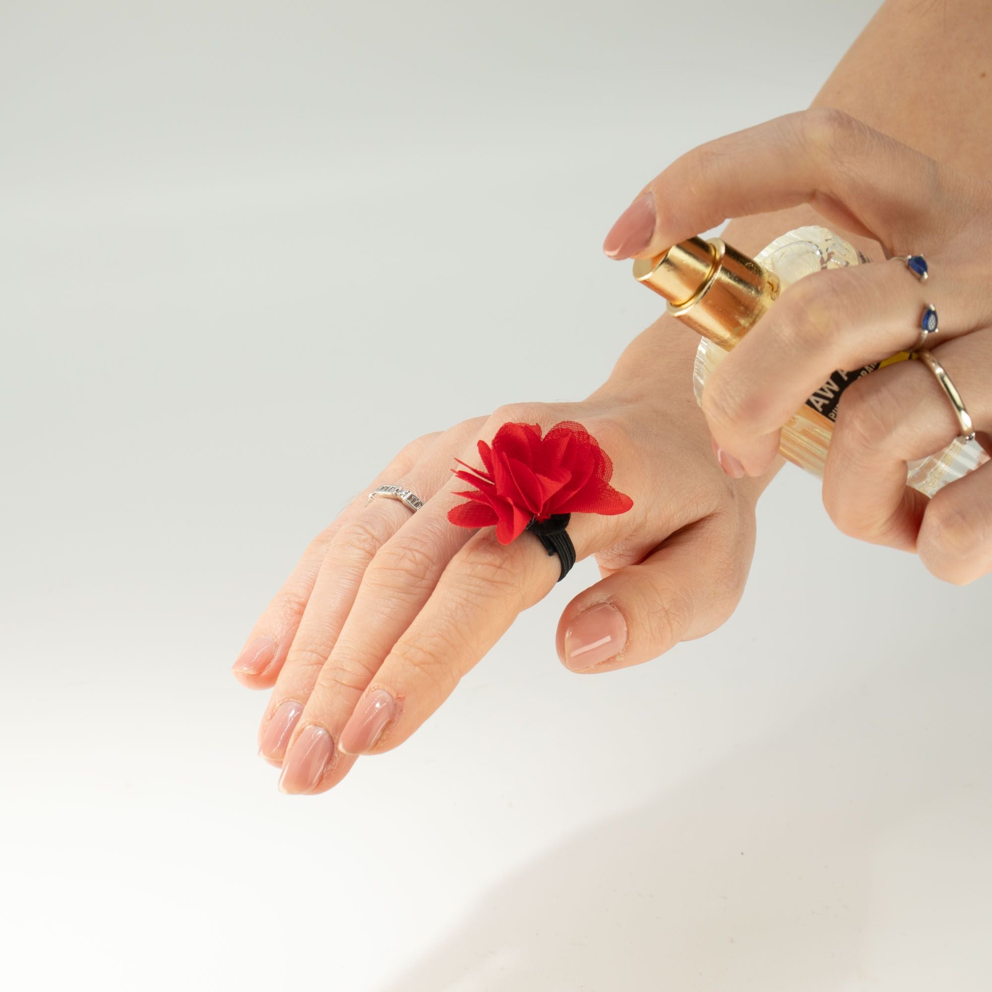 Anillos difusores de chiffón con fragancia – Rojo rosa