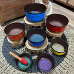 Juego de siete cuencos tibetanos para chakras pequeños (14-22 cm)( Aprox 7 kg )