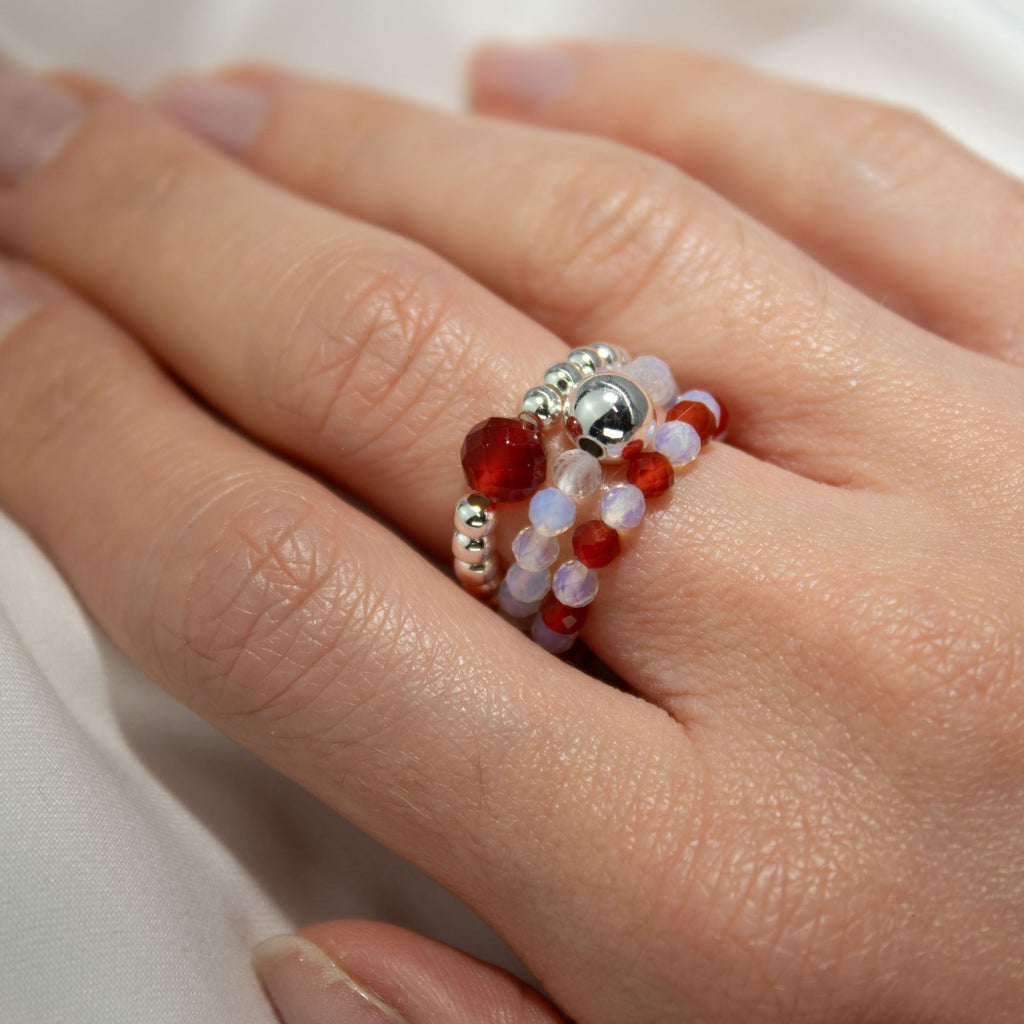 Conjunto de 3 Anillos con Gemas Ninfa ( 7 modelos )