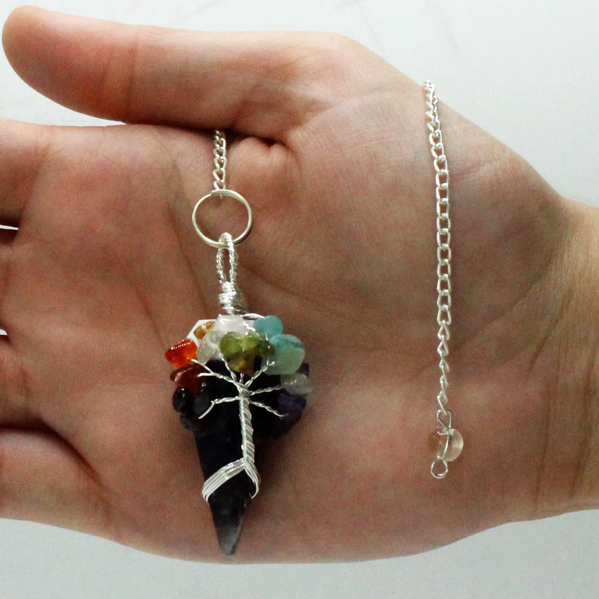 Péndulo de Piedras Preciosas con Cadena ( 16 modelos )