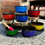 Juego de siete cuencos tibetanos para chakras pequeños (14-22 cm)( Aprox 7 kg )