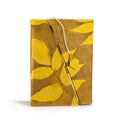 Lokta audaz floral bambú cuaderno con cierre – mediano (15x12 cm) – 45 hojas – marrón mostaza