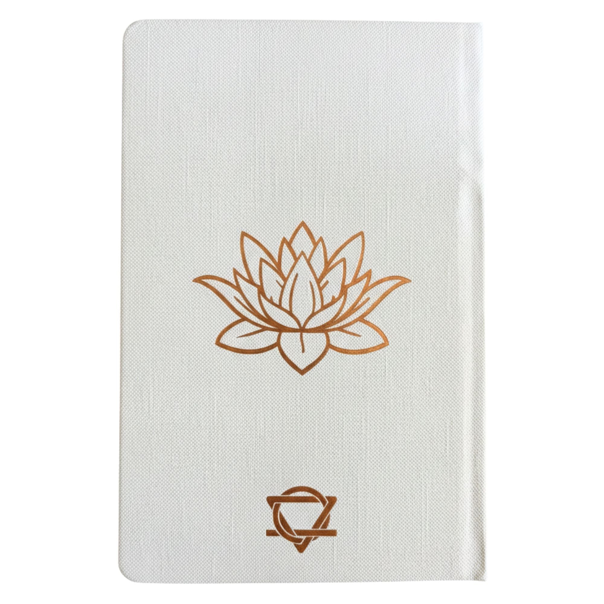 Cuaderno de Bienestar Blanco - 120 páginas - Árbol de la Vida en oro rosado