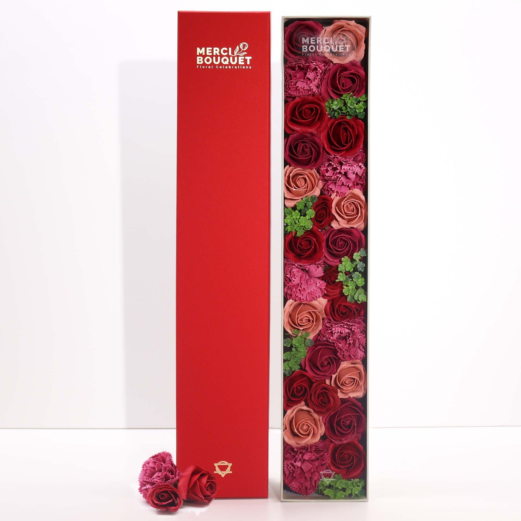 Flores de Jabón Celebraciones y Festejos -  Caja Extra Larga ( 7 modelos diferentes )