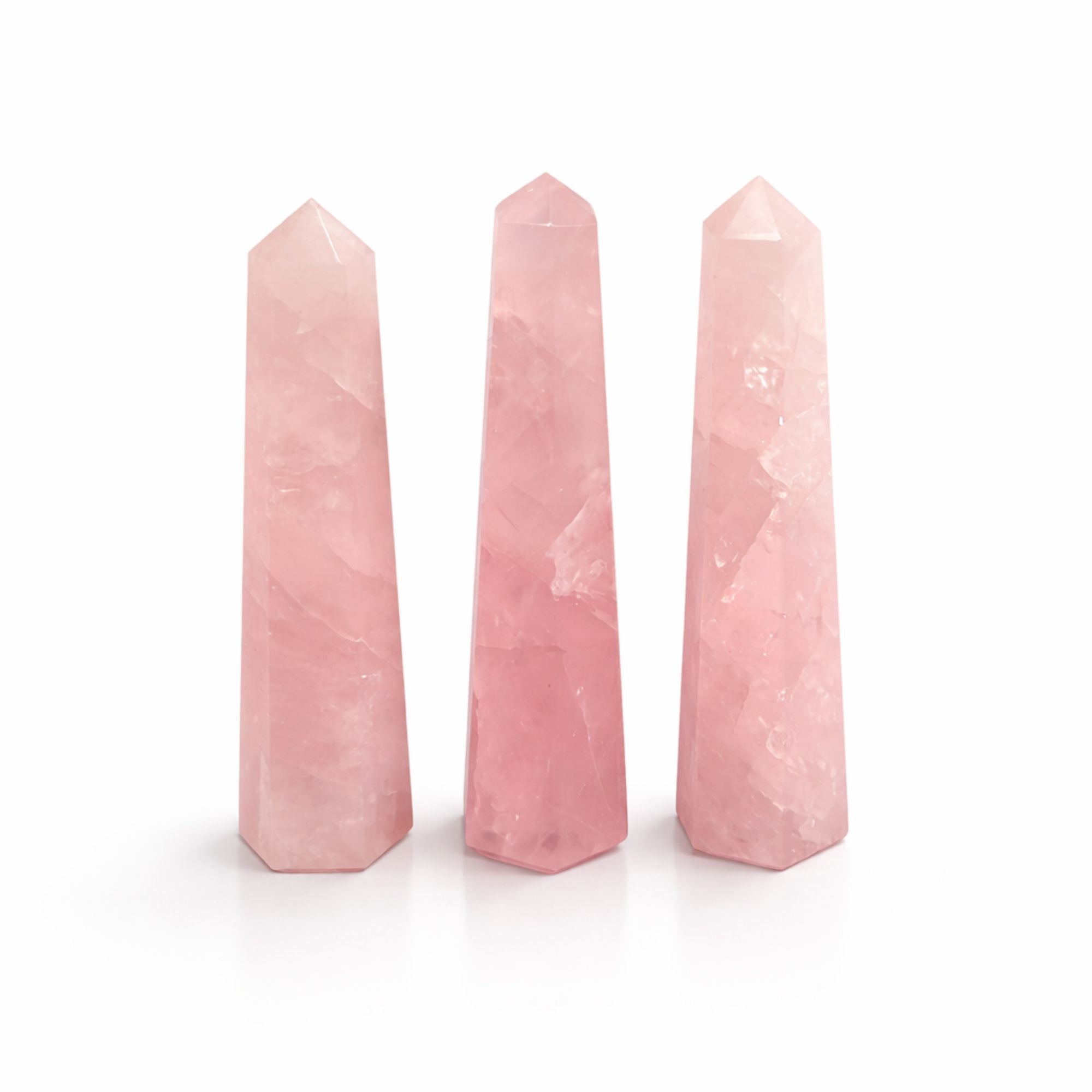 Punta Obelisco de Seis Caras de Piedra Preciosa ( 8 piedras diferentes )