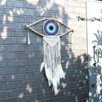 Atrapasueños - Lrg Macramé Ojo Blanco / Gris / Marrón
