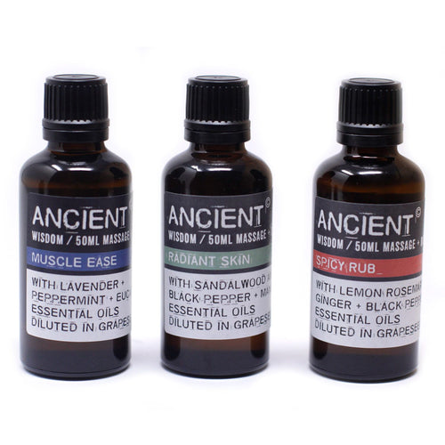 Aceite de Masaje Relajante 50 ml – Base Natural de Uva ( 9 variantes )