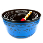 Juego grande de siete cuencos tibetanos para chakras (19,5-35 cm)( Aprox 18 kg )