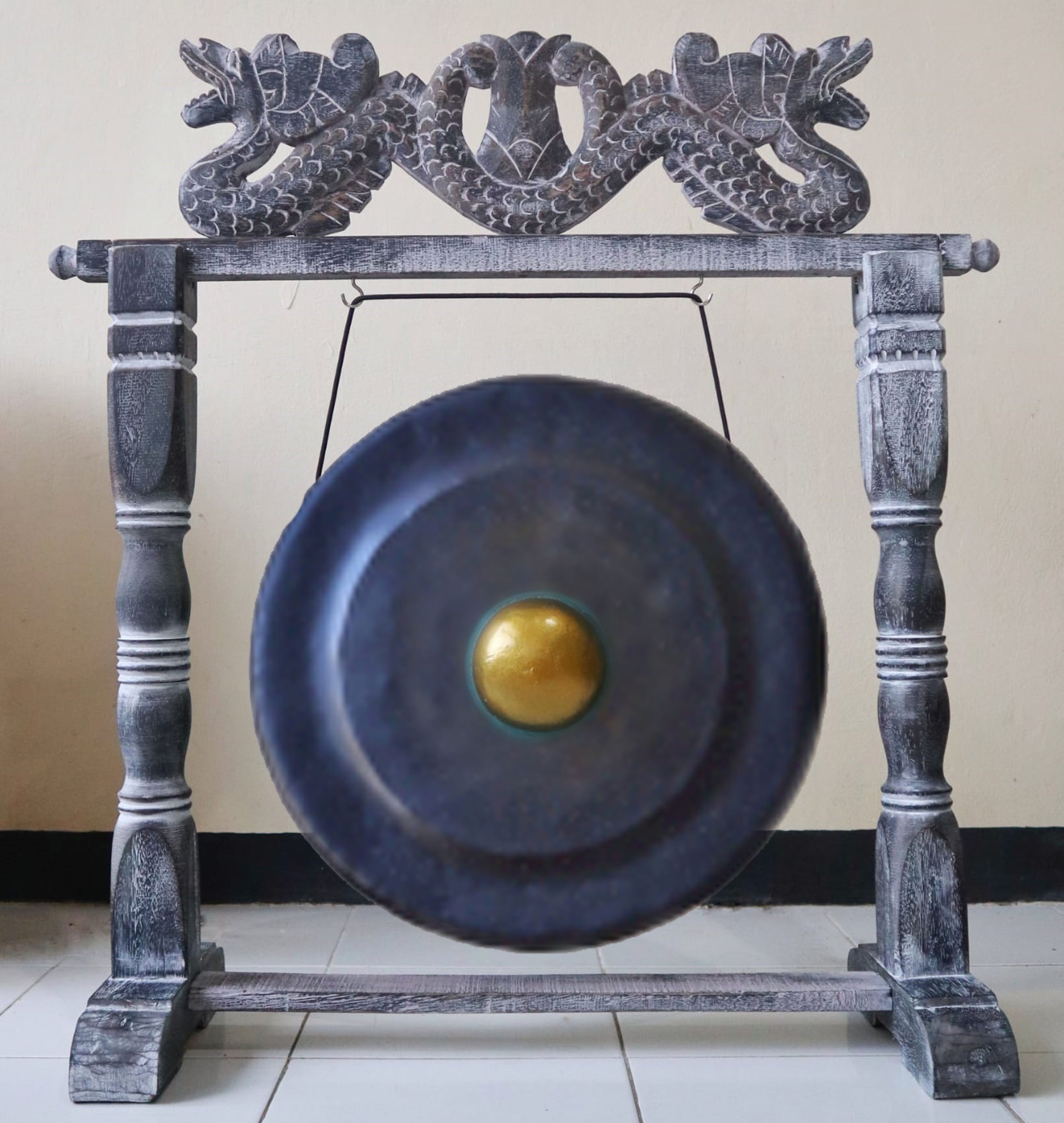 Gong de Meditación Mediano con Soporte - 50cm - Negro