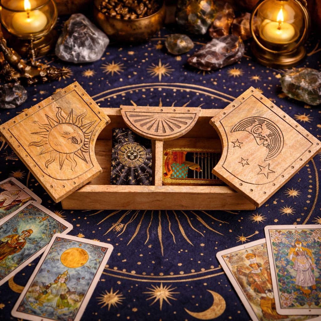 Caja de Tarot de Madera con Compartimentos ( 12 fabulosos modelos diferentes )