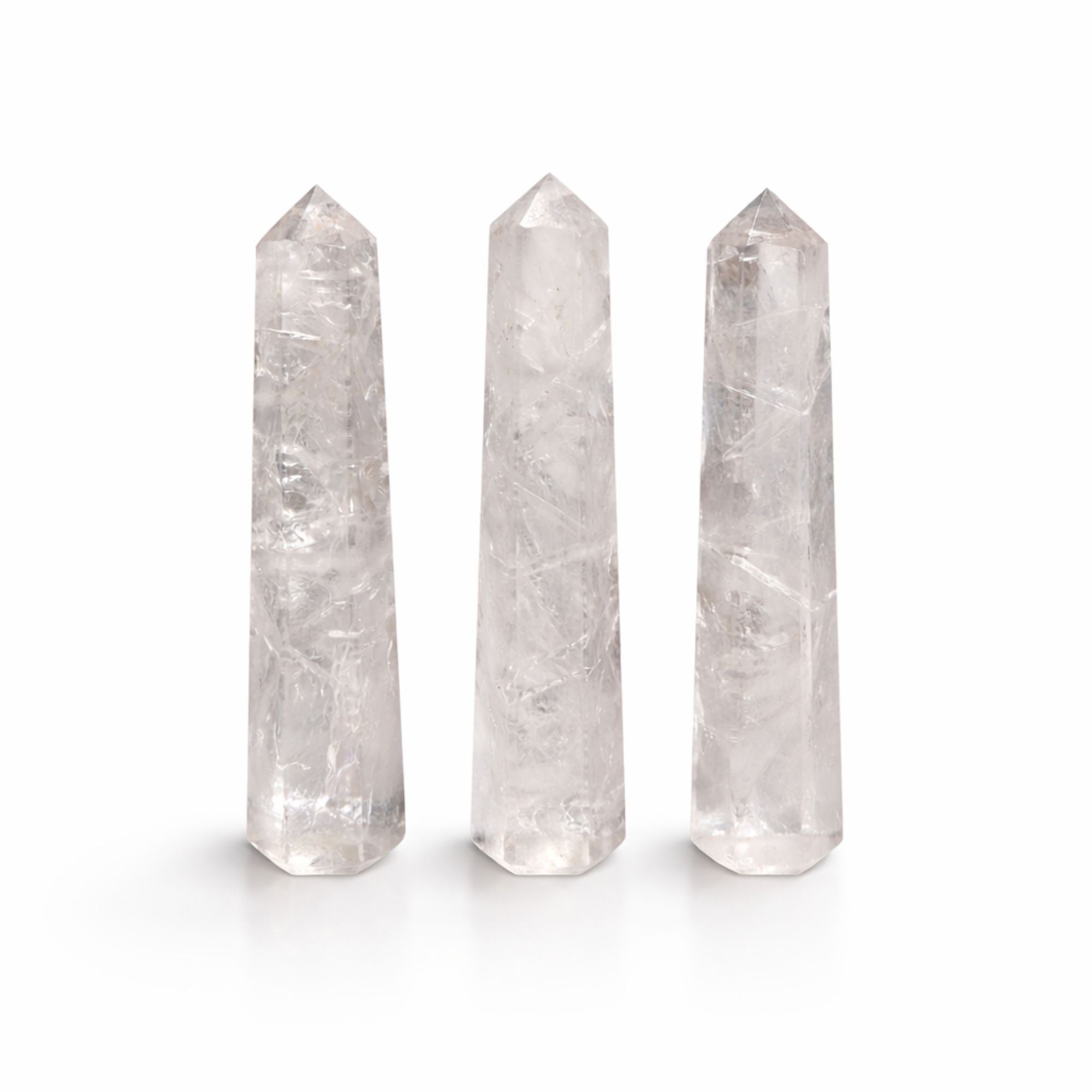 Punta Obelisco de Seis Caras de Piedra Preciosa ( 8 piedras diferentes )