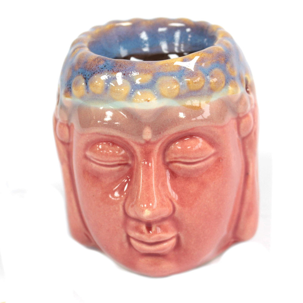 Quemador aceite Buda cara- Rosa y azul 1
