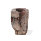 Portavelas de madera petrificada - Soltero alto