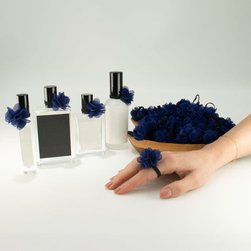 Anillos difusores de chiffon con fragancia - Azul marino