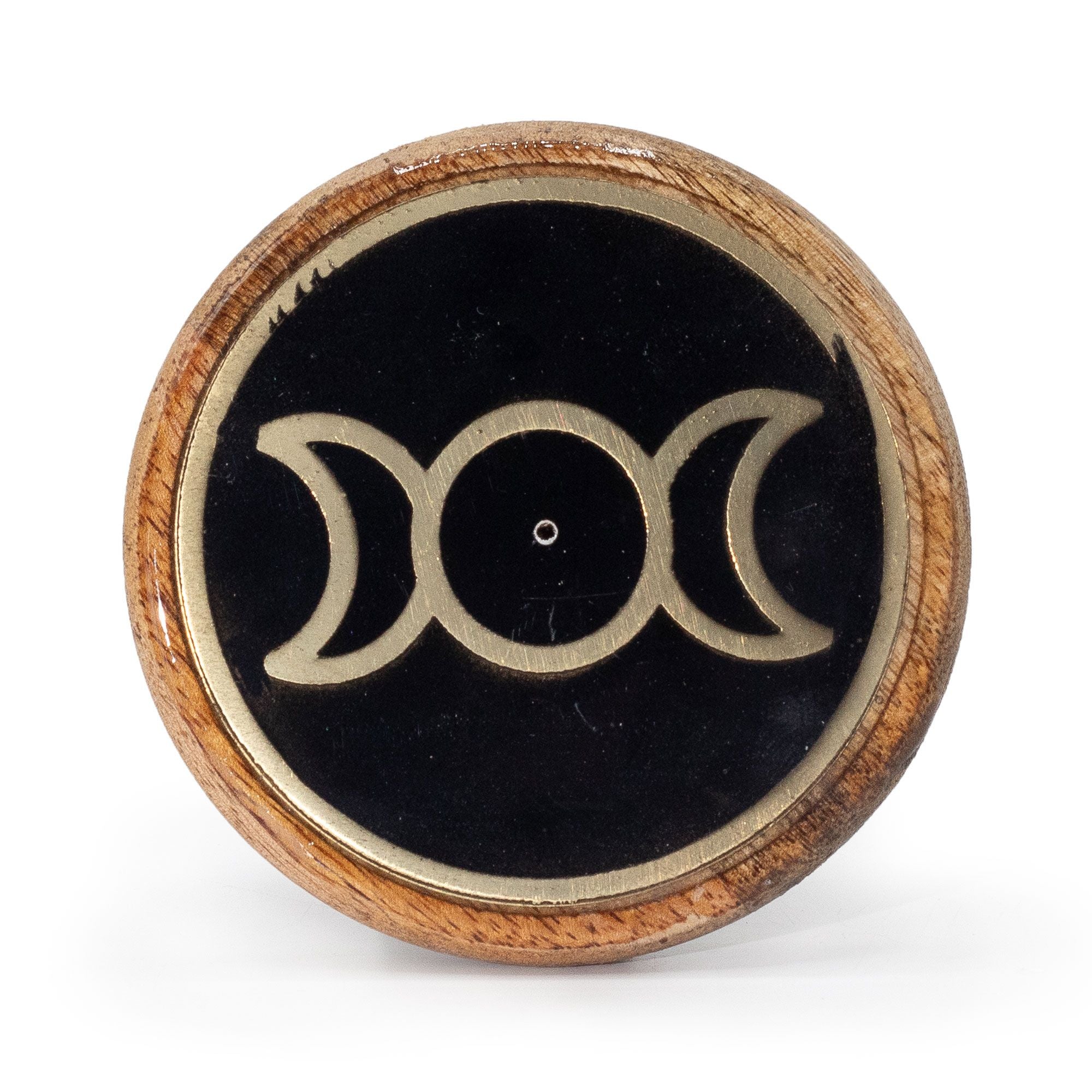 Oro y negro sobre madera de mango - Triple Luna