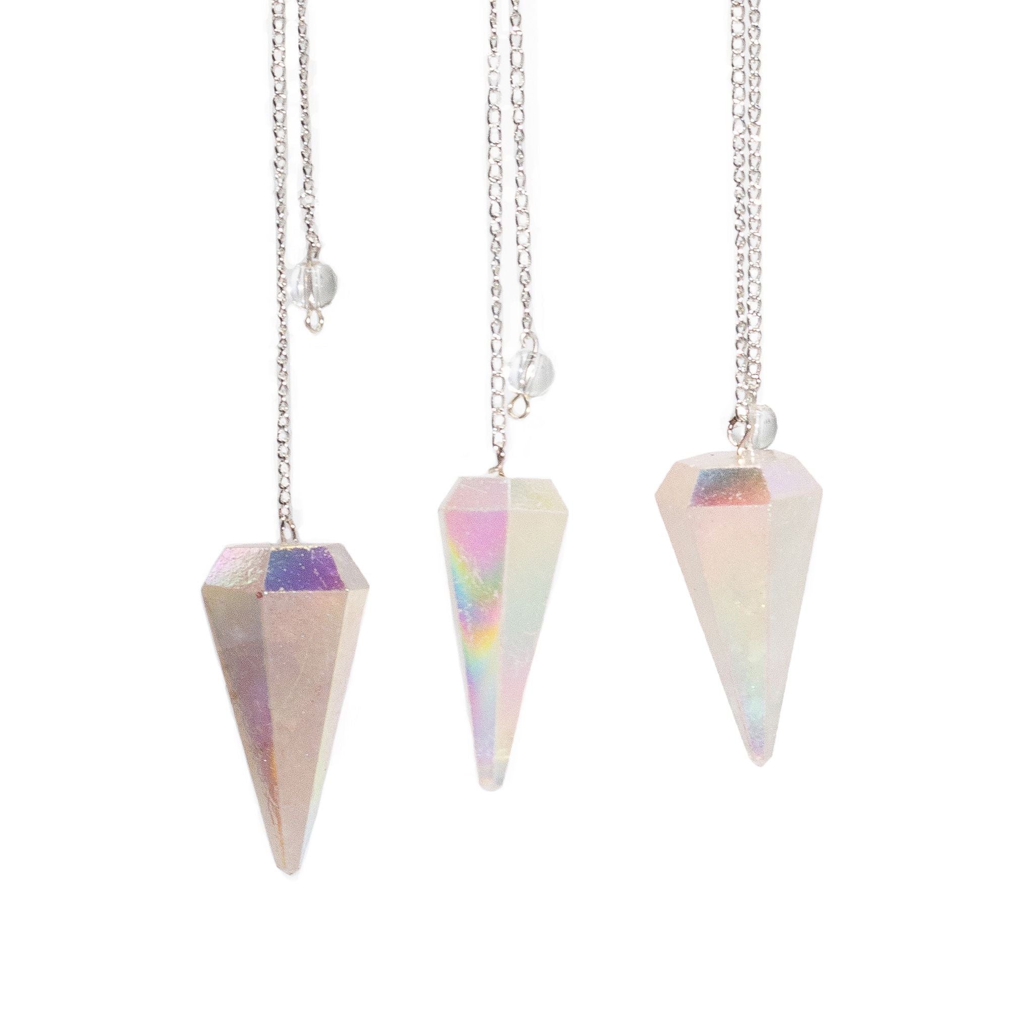 Péndulo de seis caras - Cristal Aurora ( 6 modelos de colores diferentes )
