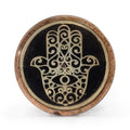 Oro y negro sobre madera de mango - Hamsa