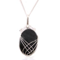 Collar de Piedras Preciosas Envueltas en Cascada - Ónix Negro en bruto 3