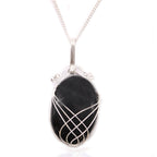 Collar de Piedras Preciosas Envueltas en Cascada - Ónix Negro en bruto 3