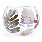 Portavelas de Vidrio Floral Natural - Cuenco - Primavera (8x10cm)