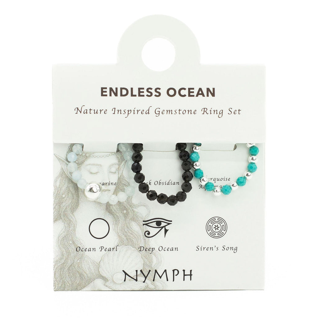 Conjunto de 3 Anillos con Gemas Ninfa ( 7 modelos )