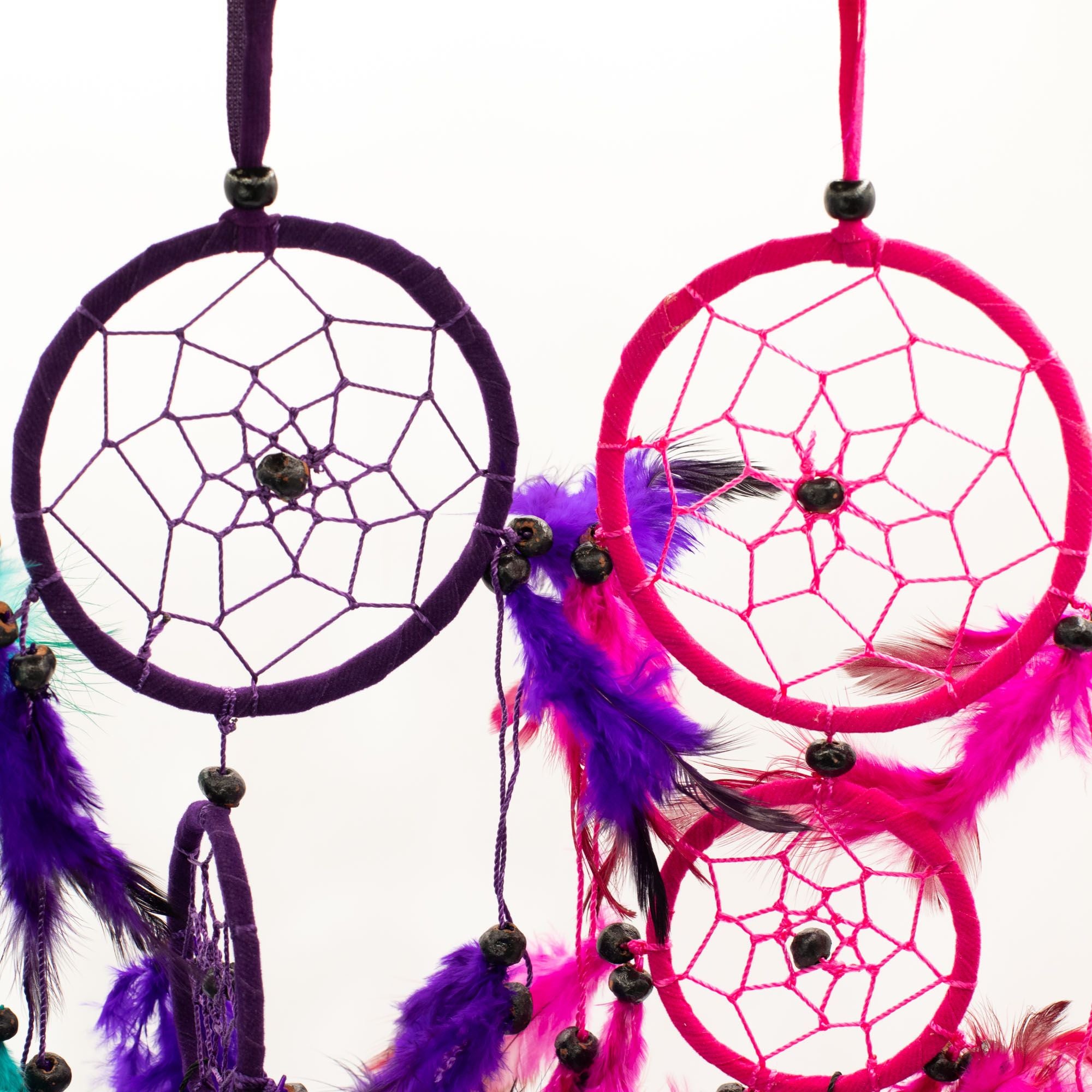 Atrapasueños Bali aro mediano - Turquesa/Rosa/Morado