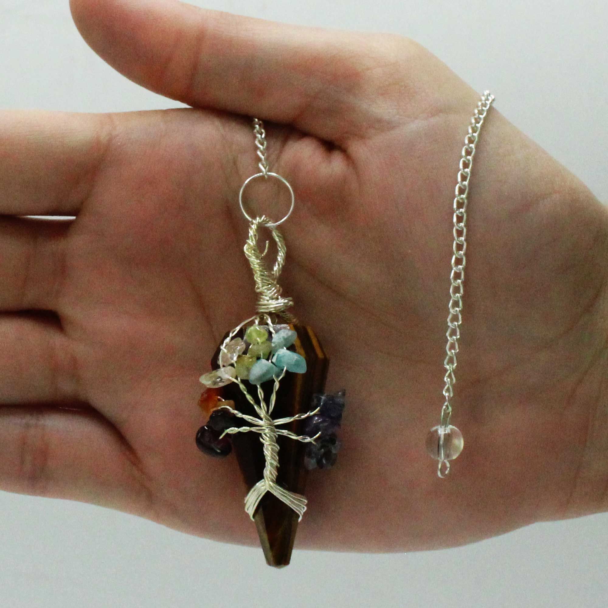 Péndulo de Piedras Preciosas con Cadena ( 16 modelos )