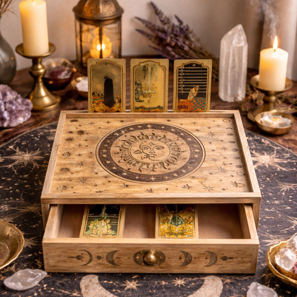 Caja de Tarot de Madera con Compartimentos ( 12 fabulosos modelos diferentes )