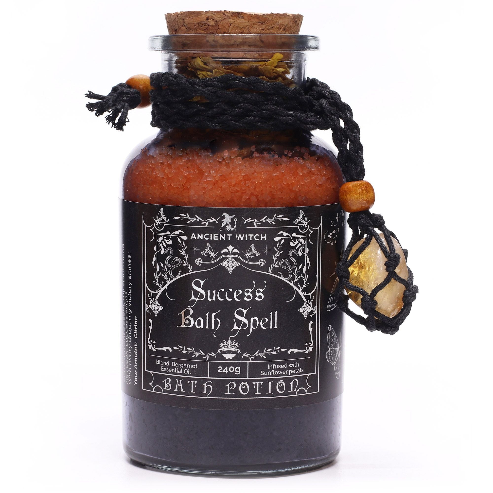 Poción Antiguo Hechizo de Baño de Bruja y amuleto de cristal de citrino - Éxito