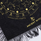 Tela de adivinación con péndulo de bruja antigua - El ojo que todo lo ve - negro y dorado