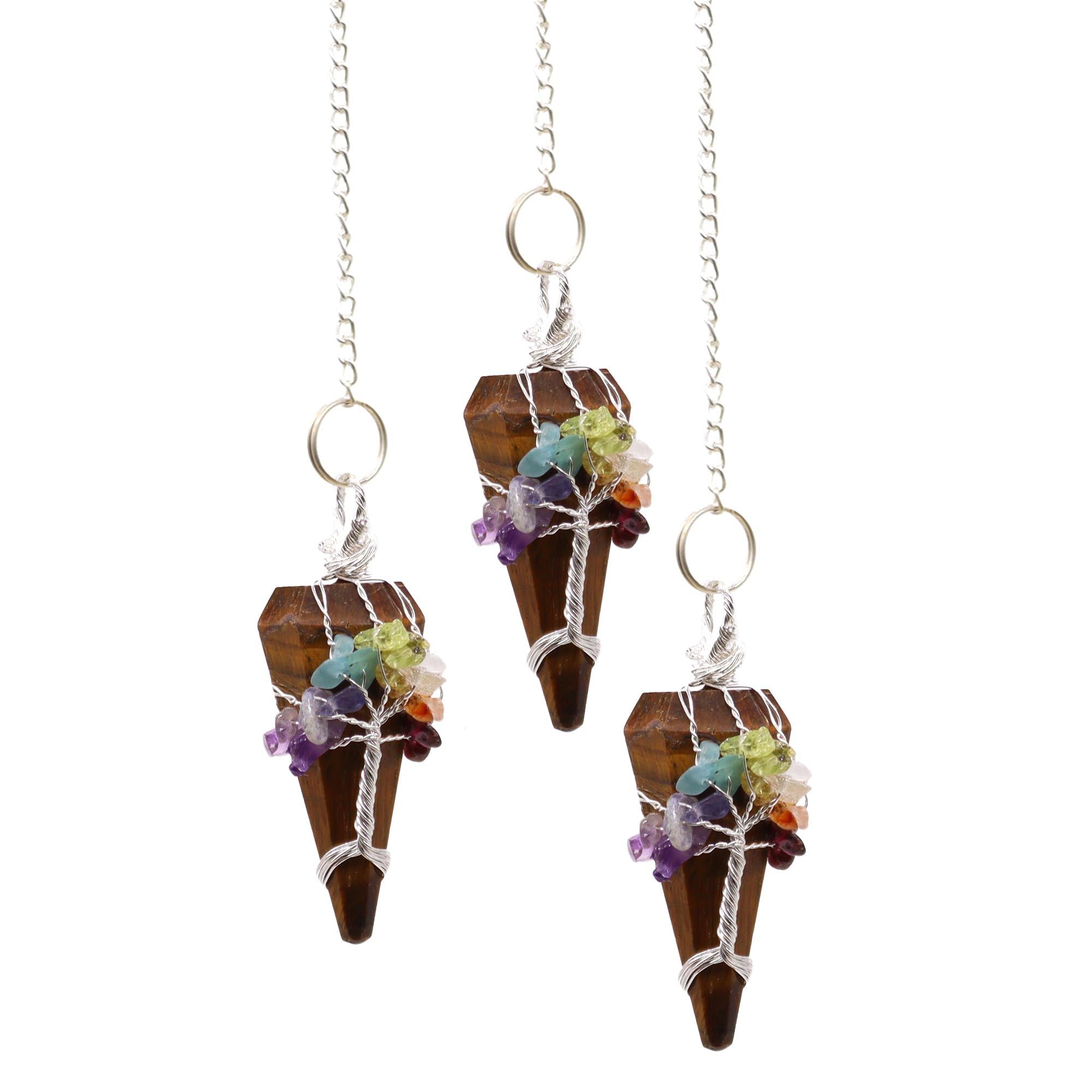 Péndulo de Piedras Preciosas con Cadena ( 16 modelos )