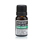 Conjunto de aceites esenciales de lavanda, árbol de té y romero de 10 ml cada uno.