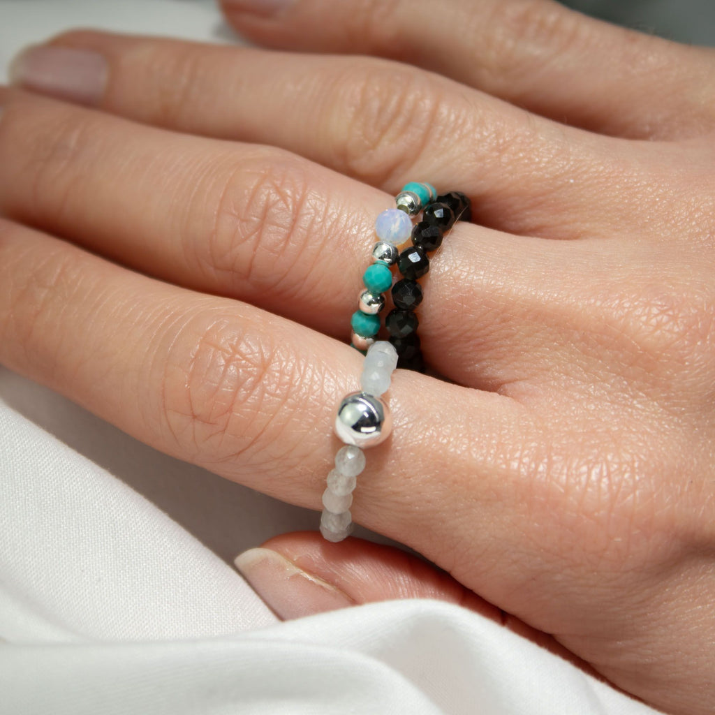 Conjunto de 3 Anillos con Gemas Ninfa ( 7 modelos )