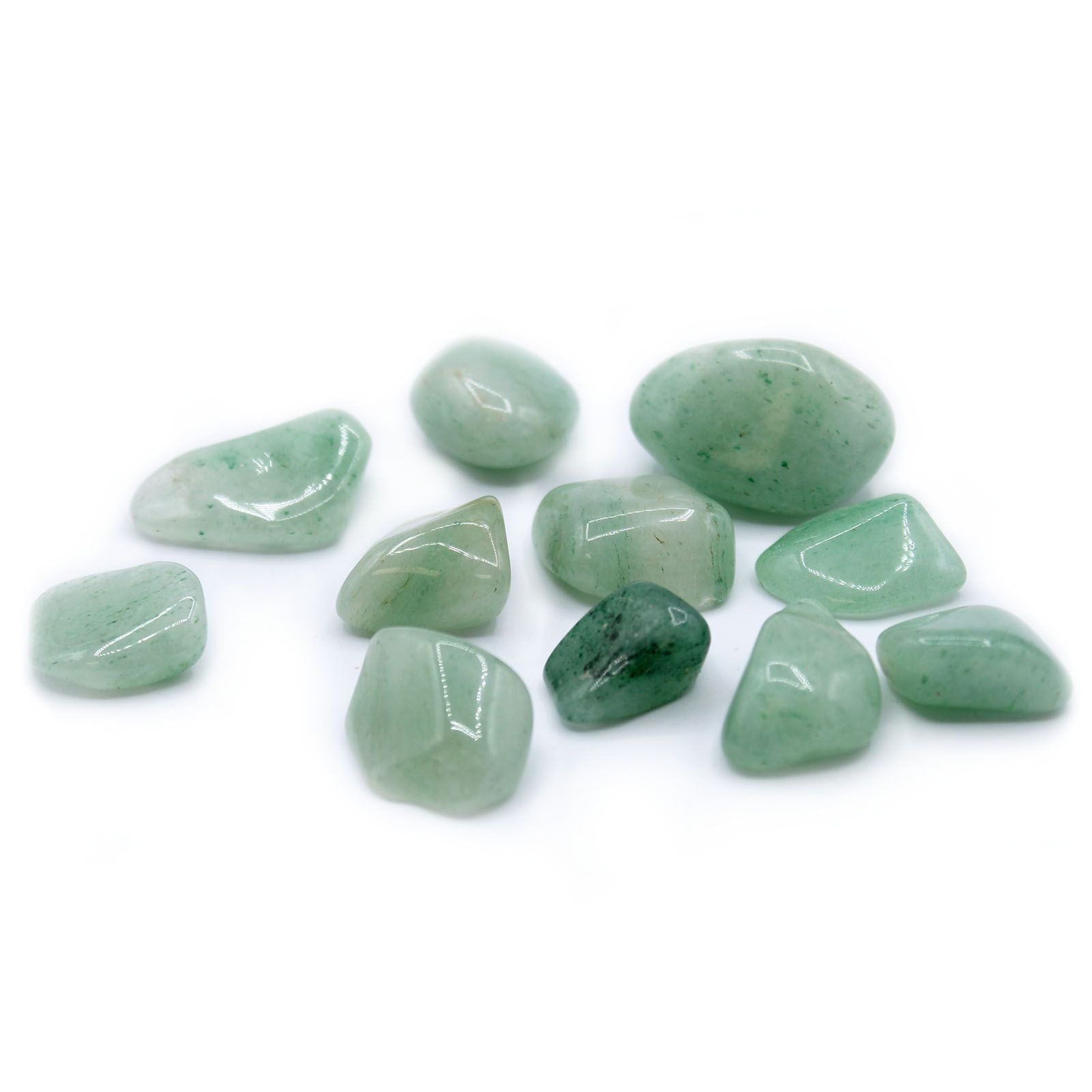 24x L Tumble Stones - Aventurina clara