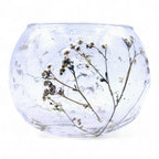 Portavelas de Vidrio floral natural Cuenco - Margarita - (8x10cm)