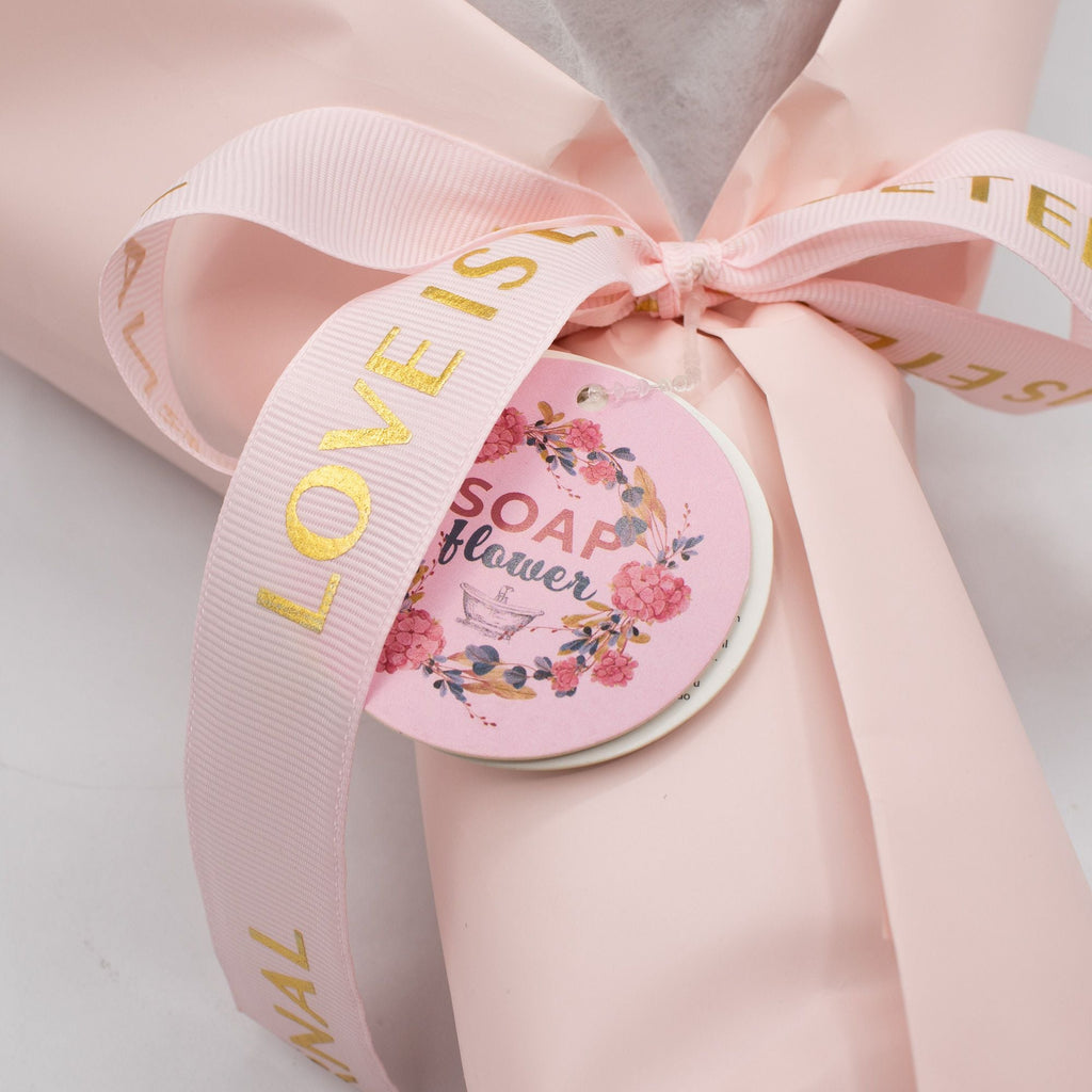 Ramo Grande de Flores de Jabón - El Amor es Eterno - Tarjeta de Regalo ( 3 modelos )