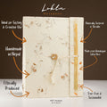 Cuaderno de flores mixtas de Lokta grande (21x15cm) - 45 hojas - incluye marcador