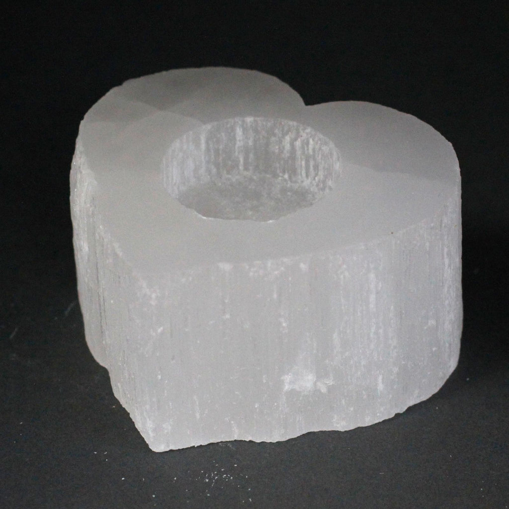 Candelero de Selenita Natural – Porta Velas de Energía y Luz ( 8 modelos diferentes )
