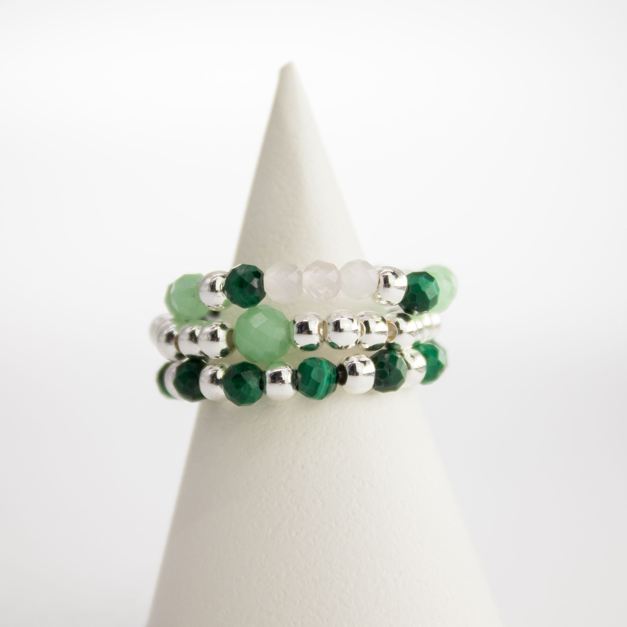 Conjunto de 3 Anillos con Gemas Ninfa ( 7 modelos )