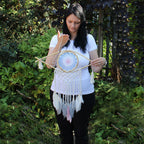 Atrapasueños - Med Macramé Eye Blanco / Azul / Gris