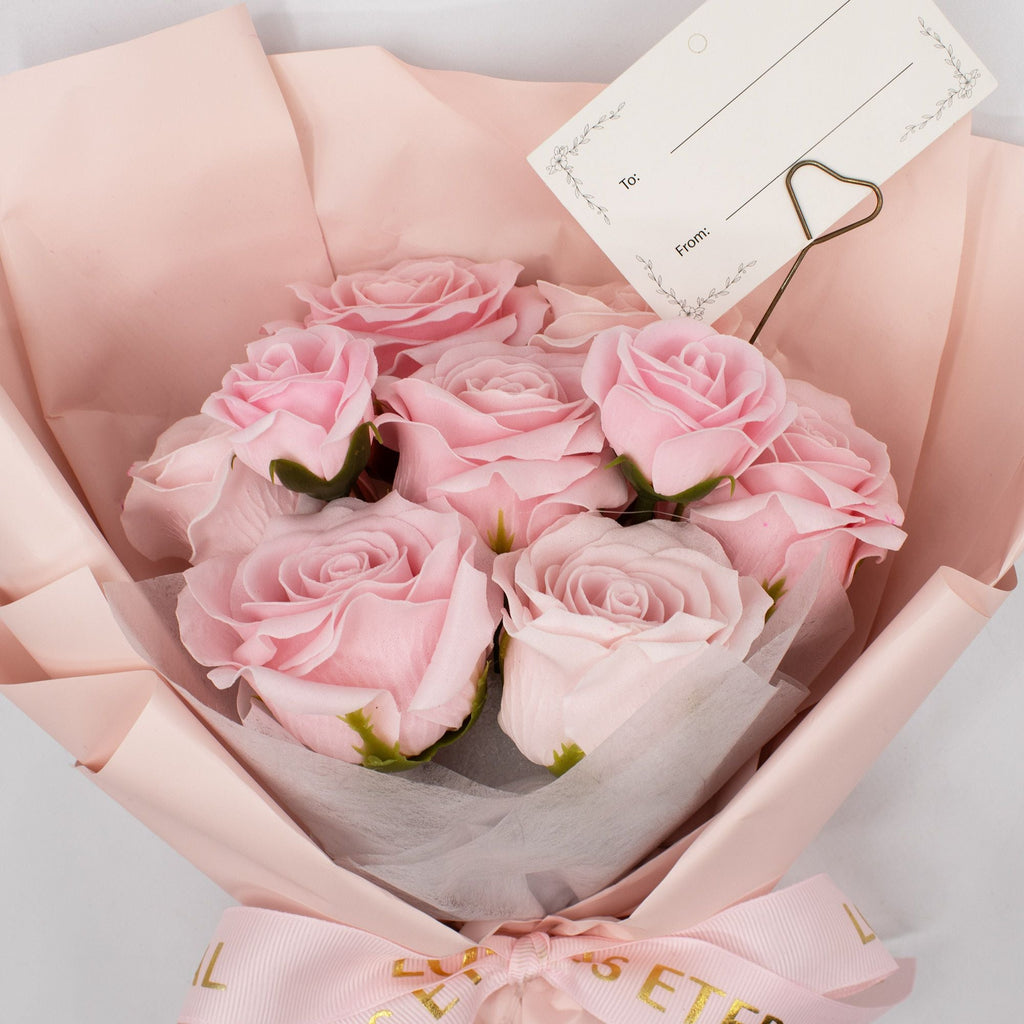 Ramo Grande de Flores de Jabón - El Amor es Eterno - Tarjeta de Regalo ( 3 modelos )