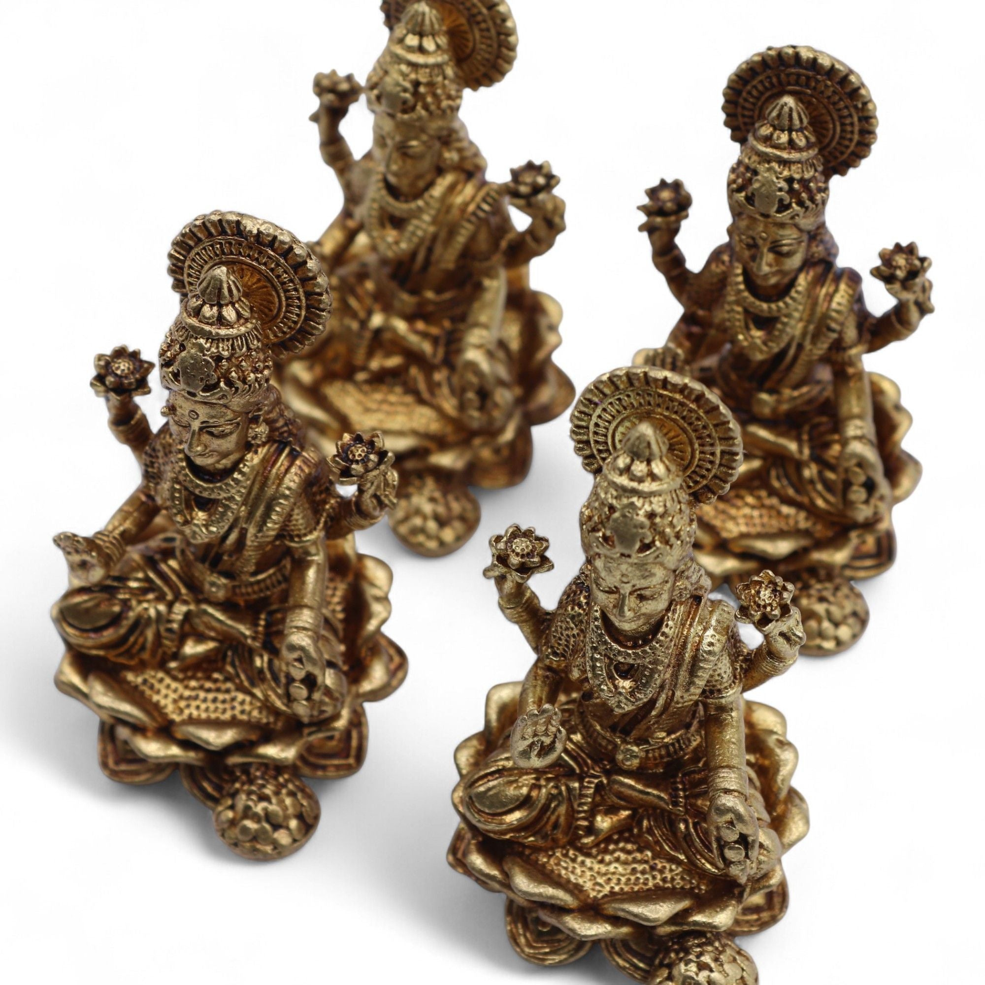 Dioses en miniatura de latón - Laxmi (52 g) - 49 mm