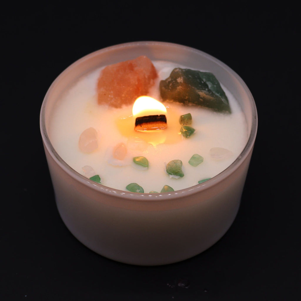 Vela de Chakra con Cristales Naturales ( 8 modelos )