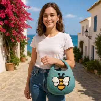 Bolsos y Estuches (15cm-12cm) de Fieltro Natural ( 20 modelos )