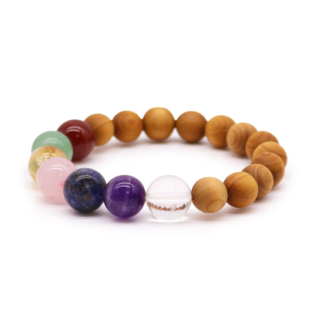 Pulsera de Cedro y Piedras- Chakras ( 8 modelos )