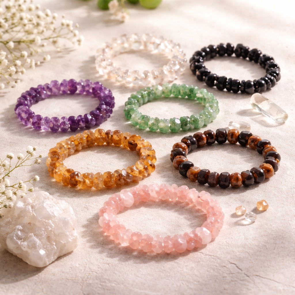 Pulsera de Chips de Piedras Naturales – Ajuste Elástico ( 12 modelos )