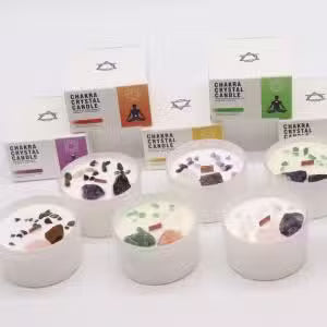Vela de Chakra con Cristales Naturales ( 8 modelos )